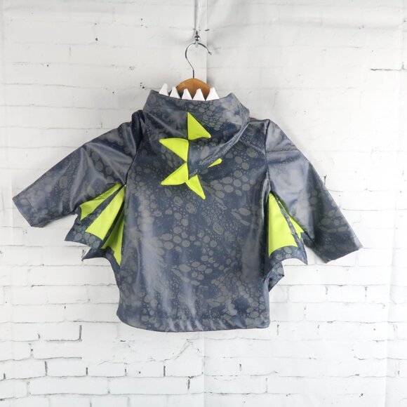 CAT & JACK GREY WITH YELLOW DINOSAUR RAIN JACKET WITH HOOD SIZE 18M - Picture 12 of 12